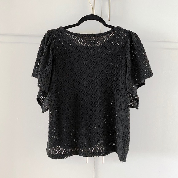 Madewell Flutter Sleeve Top (NWOT) - Picture 2 of 3